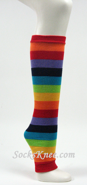 Rainbow Striped Leg Warmer - Click Image to Close