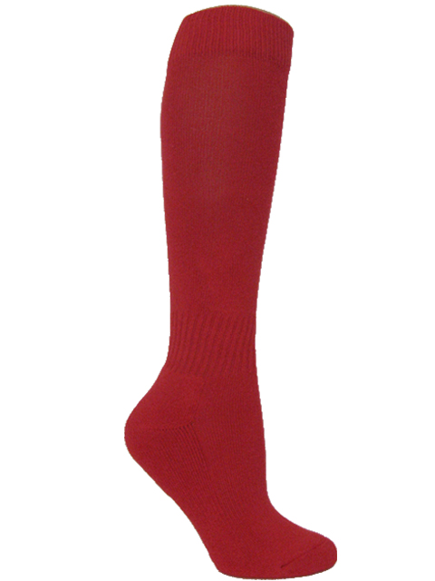 Red youth sports knee socks - Click Image to Close