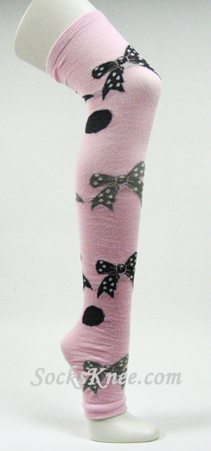 Ribbon Logo/Symbol Pink Long Leg Warmer - Click Image to Close