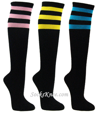 Black w/ 3Stripes Knee High Sock
