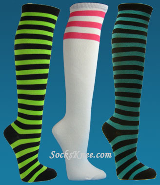 Striped Knee socks for Women