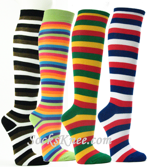 Knee socks Multi Color Striped