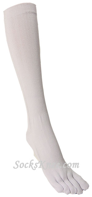 White Toe Socks Knee High - Click Image to Close
