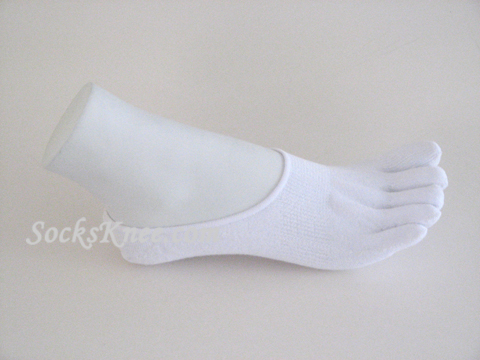 White 5fingers toes Toe Socks, Super Low Cut - Click Image to Close
