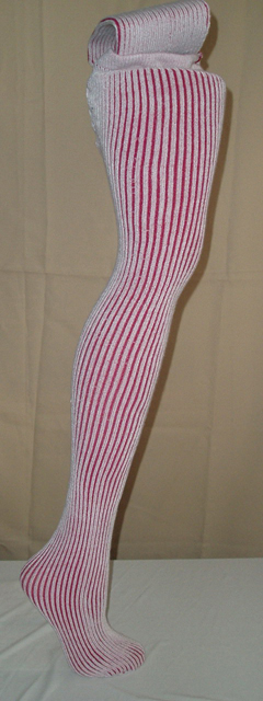 White red striped knit tight