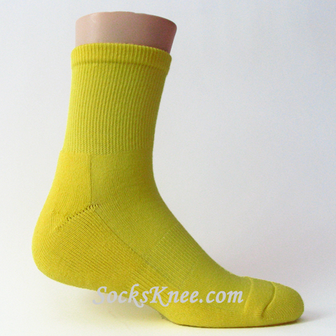 Bright Yellow Premium Quality Quarter/Crew High Basketball Socks