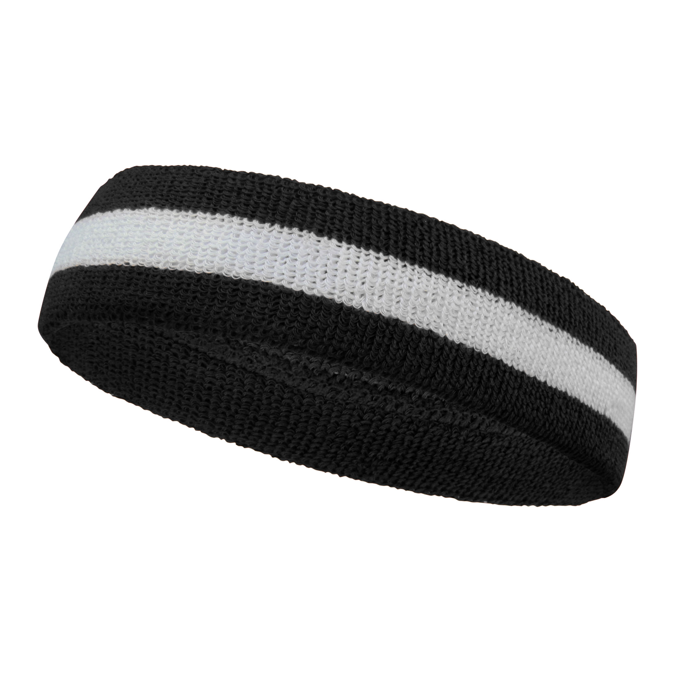 White with Black Striped Quality Headband, 1PC - Click Image to Close