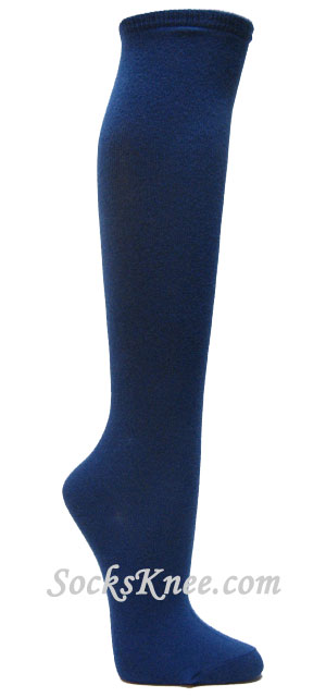Blue womens fashion casual knee socks - Click Image to Close