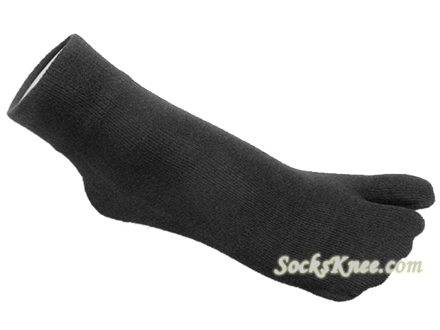 Split Toed Charcoal Gray Ankle High Toe Socks - Click Image to Close