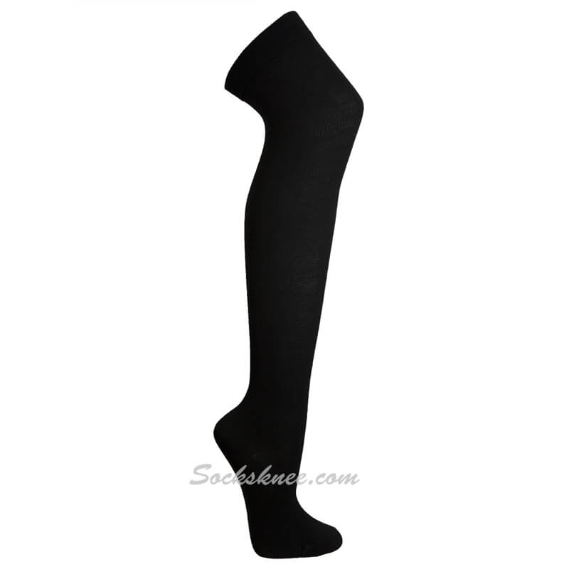 Black Women Over knee Thigh high boot socks - Click Image to Close