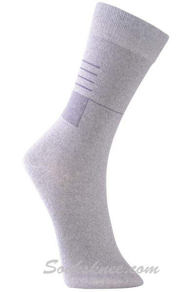 Men's Gray Conference Lines Up Cotton Blended Dress Socks - Click Image to Close