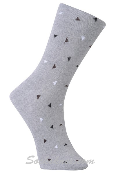 Gray Men's Triangle Confetti Blended Dress Socks - Click Image to Close