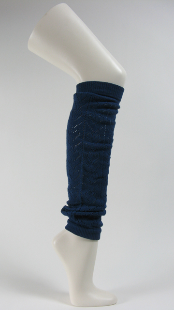 Grayish navy leg warmer hearts pattern lace - Click Image to Close