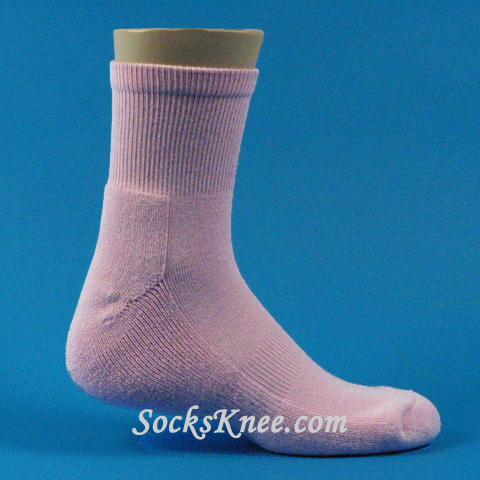 Light Pink Premium Quality Quarter/Crew High Basketball Socks - Click Image to Close