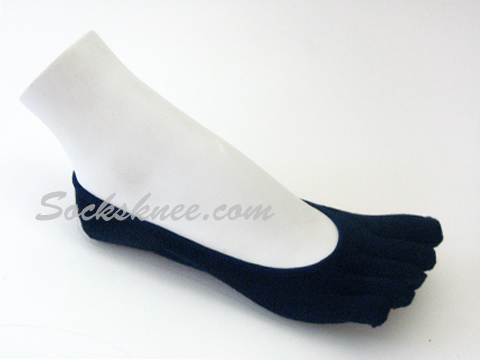 Navy 5fingers toes Toe Socks, Super Low Cut - Click Image to Close