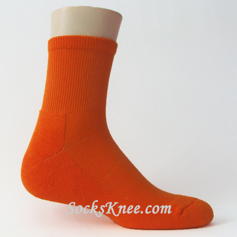 Light Orange Premium Quality Quarter/Crew High Basketball Socks - Click Image to Close