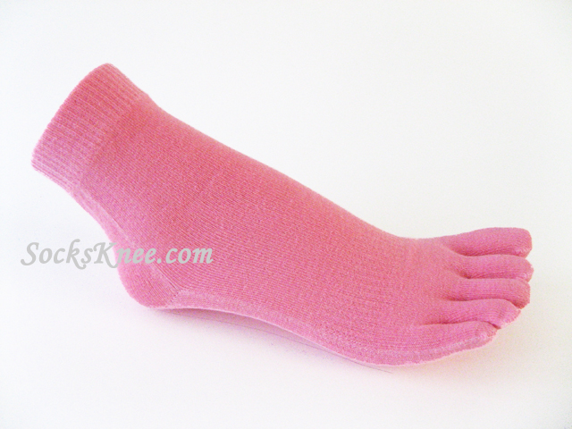 Pink Ankle High 5Finger Toed Toe Socks - Click Image to Close