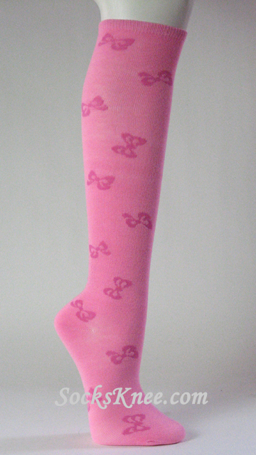 Pink Ribbon Logo/Symbol Light Pink Knee High Socks for Women - Click Image to Close
