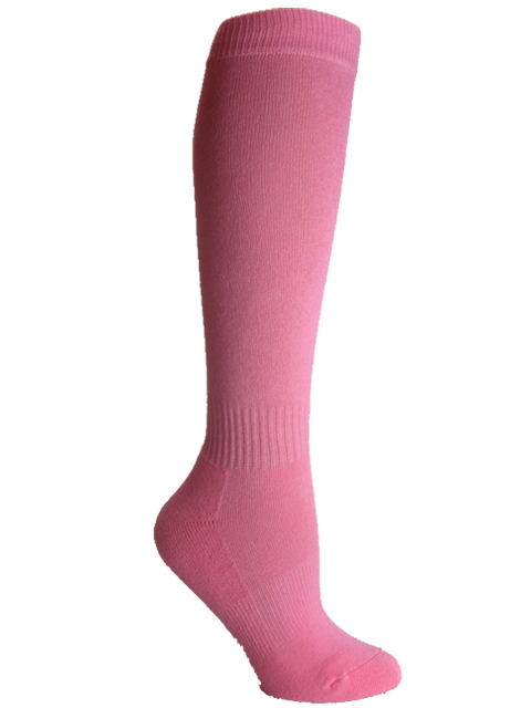Pink youth sports knee socks - Click Image to Close
