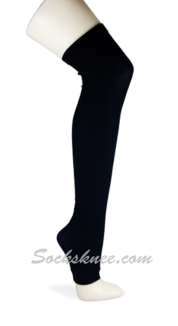 Womens Lady's Black Thigh High 24 inch Leg Warmer - Click Image to Close